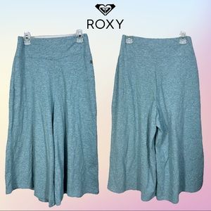 Blue Green ROXY Wide Leg Culotte Style Capri Pants Size XS